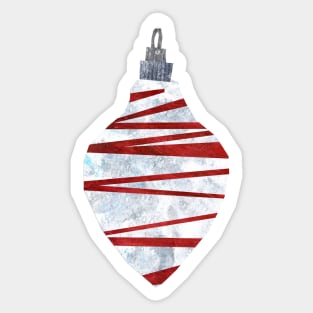 Bauble - Trad scribbly red and white Sticker